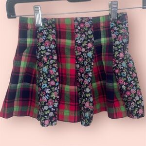 GAP Vintage Plaid and Floral Pleated Skirt. Girls size 4T